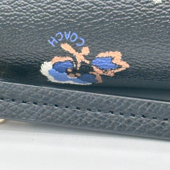 AUTHENTIC COACH F35882 QUINN CROSSBODY BRAMBLE ROSE PRINT BLACK CANVAS GOLD - Picture 5 of 16